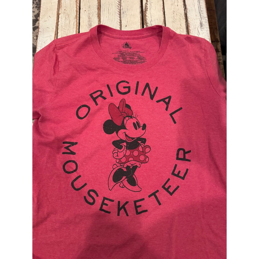 Disney Minnie Mouse Original Mouseketeer Pink Graphic Tee Shirt Large